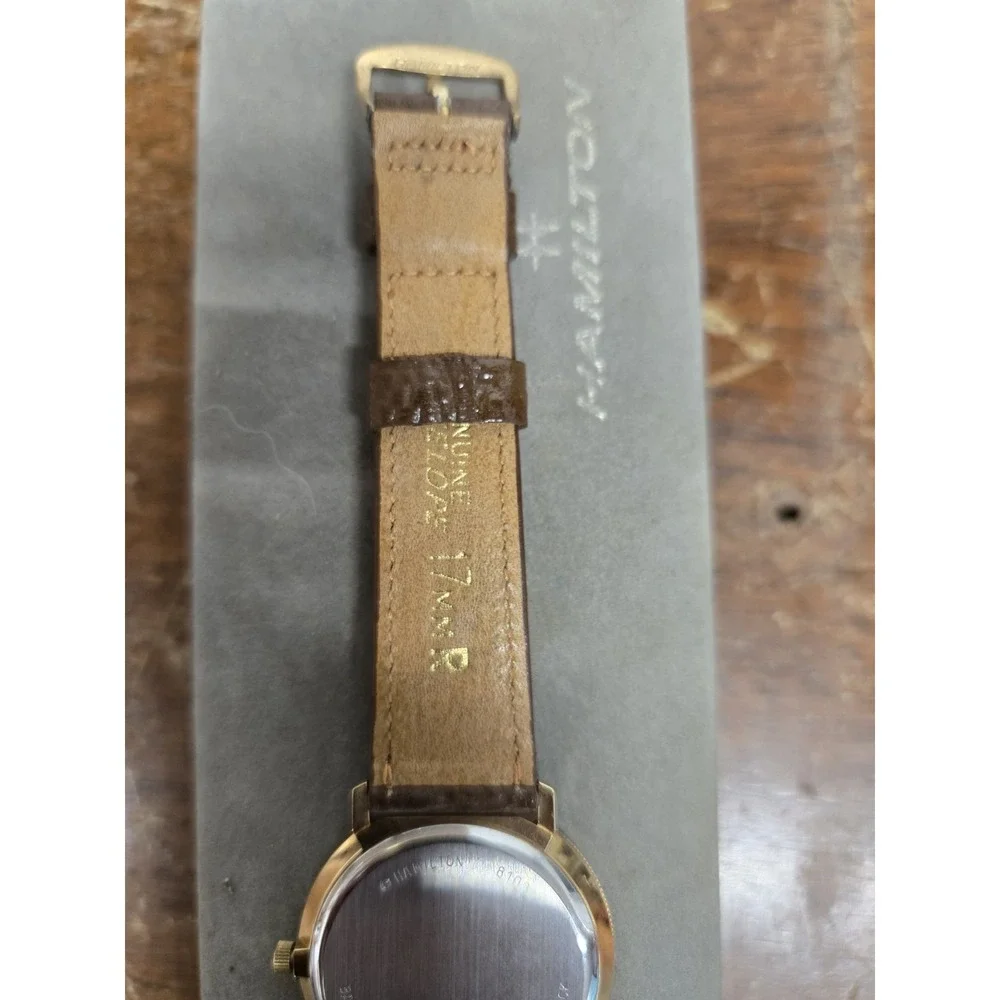 Hamilton H&T 8702 Railroad Train Skyline Wristwatch Leather Band Untested